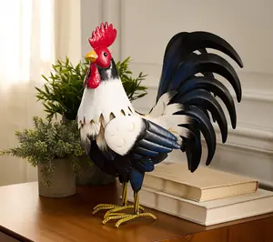 14" Metal Rooster Figure by Valerie