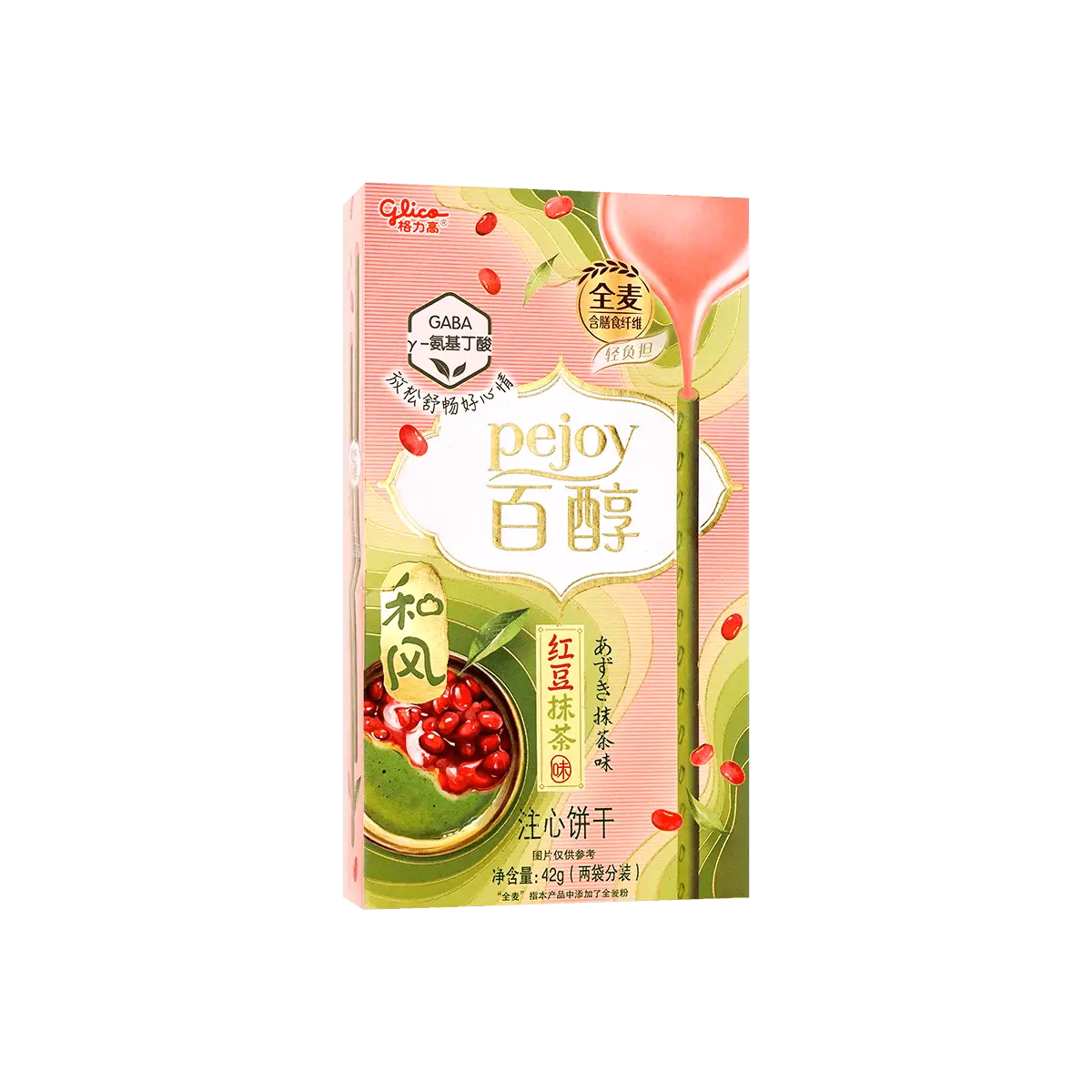 GLICO.CN Red Bean Matcha Pejoy Cookie Sticks - Pocky's Friend, 1.48oz