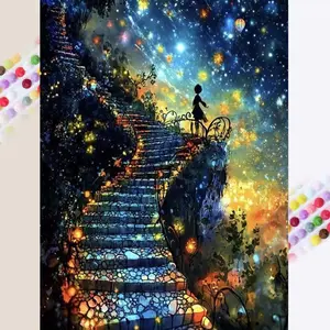 Starry Sky Pattern DIY Diamond Arts Colorful Painting Kit without Frame, DIY 5D Diamond Arts Colorful Painting Kit, Wall Art Decor for Home, Craft