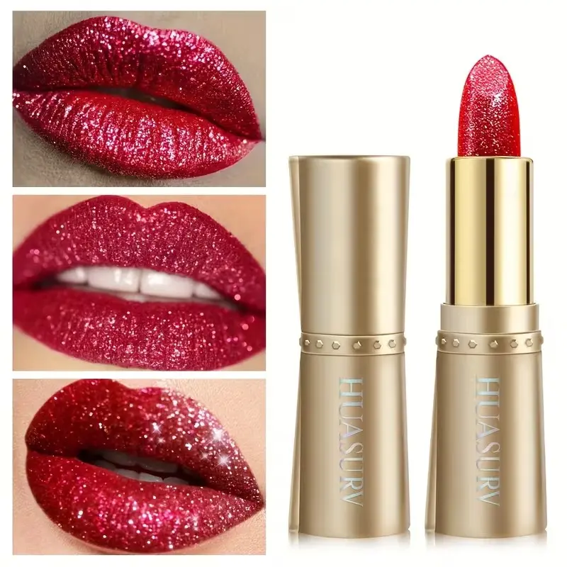 Shimmering Moisturizing Pearl Lipstick, Glitter, Glossy, Radiant lip gloss, long-lasting sparkling jelly lipstick, creamy and smooth texture, vibrant color that stays put, perfect for Valentine's Day gifts, daily wear, parties, Hydrating Lipgloss
