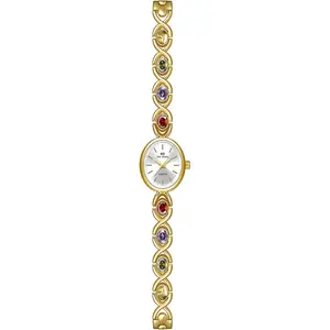 Luxury   Watches for Women with Jade Colorful  Small Oval Dainty  Watch Ladies Bracelet Dress Quartz Wrist Watch  Bangle