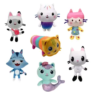 Gabby's Dollhouse Plush Toy Cute Cat Kitten Soft Stuffed Doll Cartoon Animal Plushie Home Decor Birthday Gift for Kids