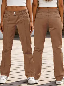 Mid-Waist Straight Leg Belly Control Jeans, Comfortable Fashion Design, Perfect Fit for Daily Wear, Stylish Denim Jeans