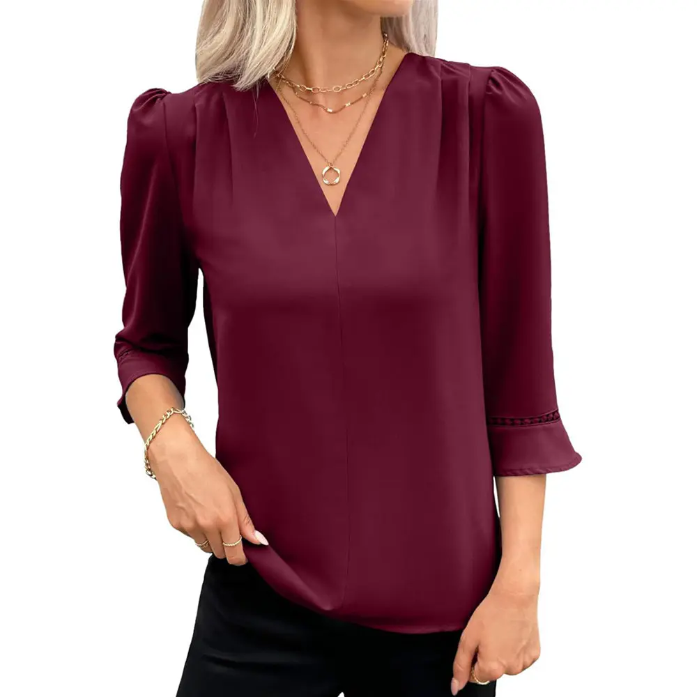 EncoLax Women's 2026 Fashion Tops 3/4 Length Sleeve Business