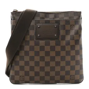 Pre-owned Louis Vuitton Canvas Shoulder Bags Damier Ebene Brooklyn Flat Pochette