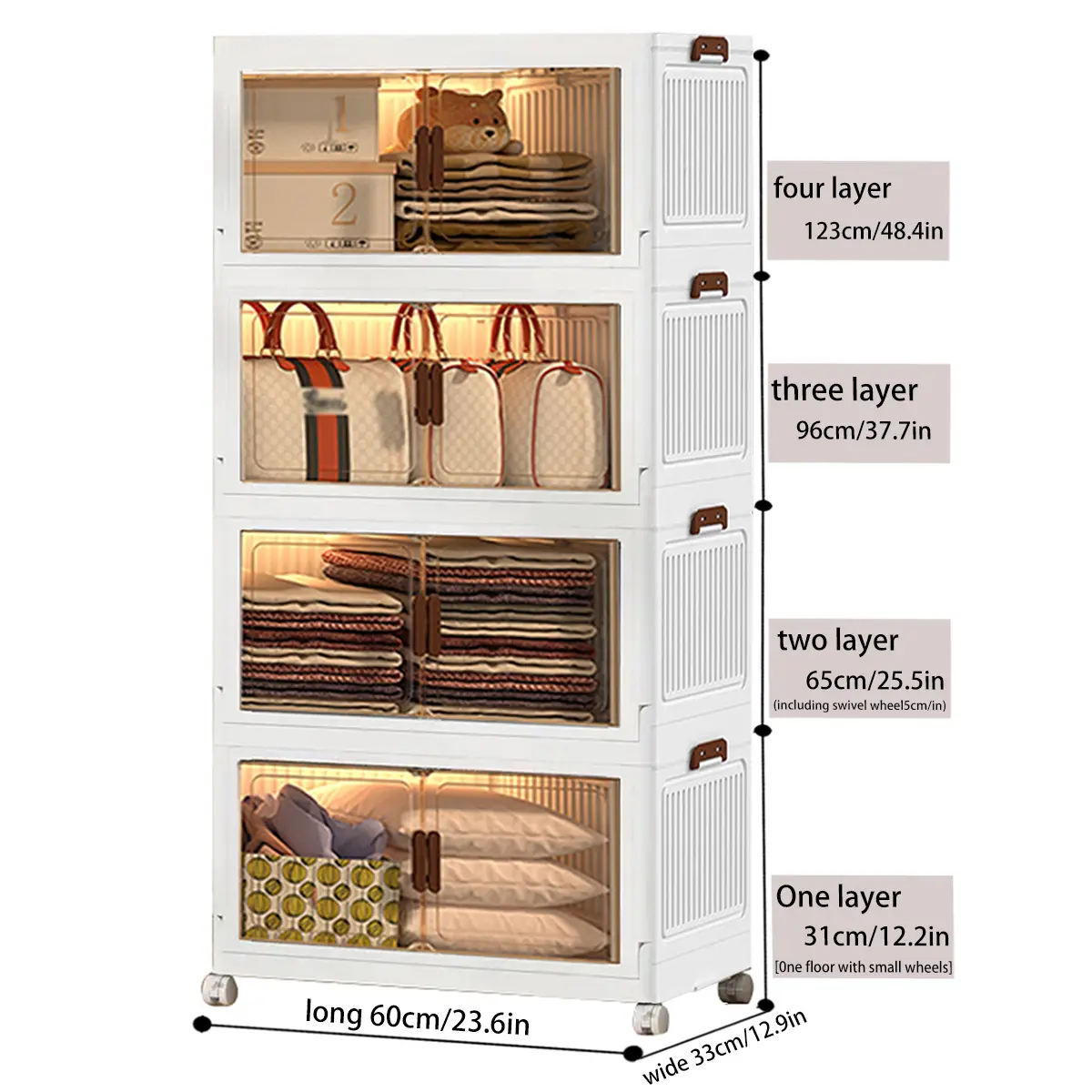 60CM/23.6in (Total 4 layers)