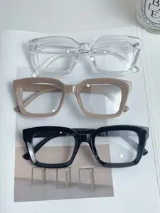 Unisex Square Frame Glasses, Trendy Retro Style, Multi-Color Decorative Eyewear, Perfect for Photoshoots & Street Fashion