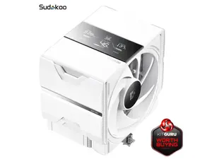 Sudokoo SK700V White AM5 CPU Cooler: 7 Heatpipes CPU Air Cooler with Digital Display for AM5 Exclusive - Single Tower PC Cooling with 120mm FDB PWM Quiet Fan & L-Rail Lock Mount