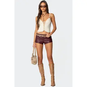 Melaney Faux Leather Micro Shorts