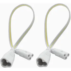 Traodin T5 T8 LED Lamp Connecting Wire Ceiling Lights  Integrated Tube  Linkable Cords for LED Tube Lamp Holder Socket Fittings with Cables 30CM (2-Pack 3Pin M/F)