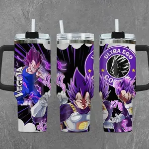 [DBZ] Veget@ Ultra Ego Edition 20oz & 40oz Tumbler With Handle – Anime Gaming Stainless Steel Cup, Insulated Iced Coffee Mug, Aesthetic Design, Trendy Drinkware, Daily Use, Gift Idea, Fan Favorite, Gift For Otaku & Anime Fans