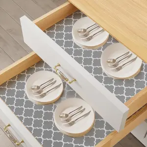 Non-Stick Shelf Liner, Kitchen Drawer Liner, Anti-Slip Waterproof Thick Cabinet Protector Pad, Suitable for Bathroom Vanity Shelves and Dining Room Tableware