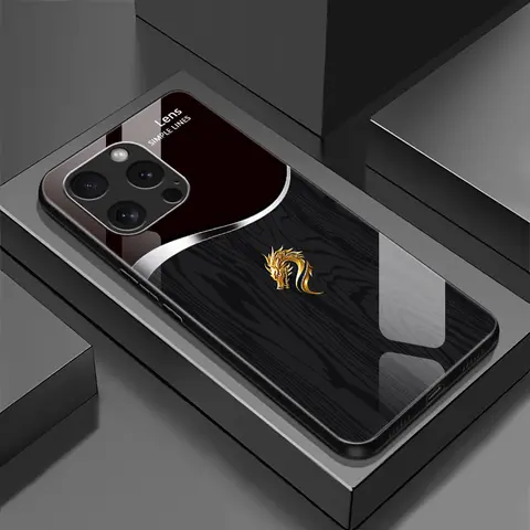Suitable for [iPhone 16 Pro Max] Personality simple split dragon pattern creative business high-end anti-drop glass mobile phone case affordable anti-drop anti-fingerprint-888