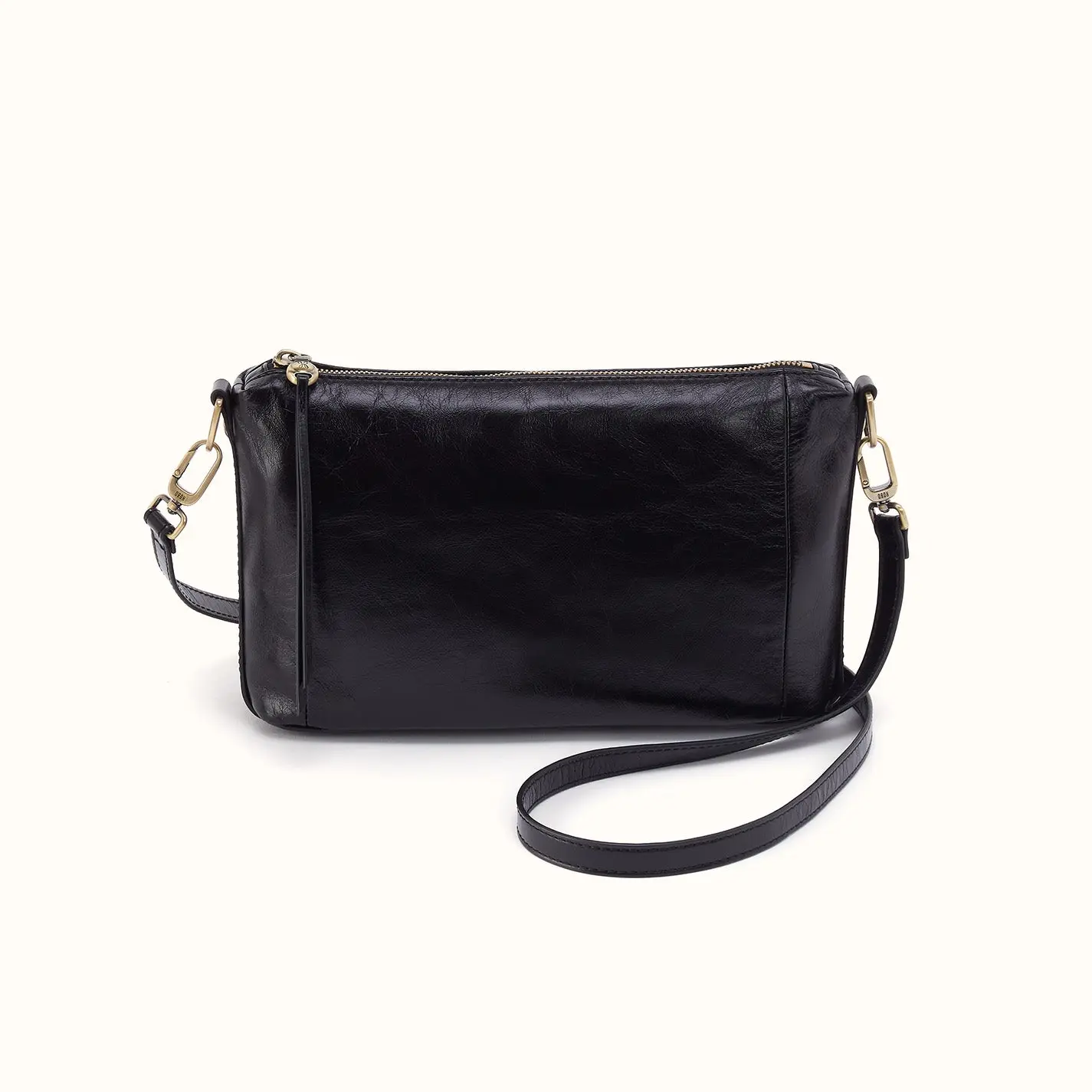Darcy Carry-All Crossbody In Polished Leather - Black