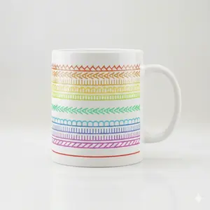 Secret Message Coffee Mug - "I NEED A BREAK" Hidden in Rainbow Pattern - Funny & Thoughtful Valentine's Day Gift for Her, Mom, or Wife - 11oz Ceramic Cup for Office Stress Relief & Self Care