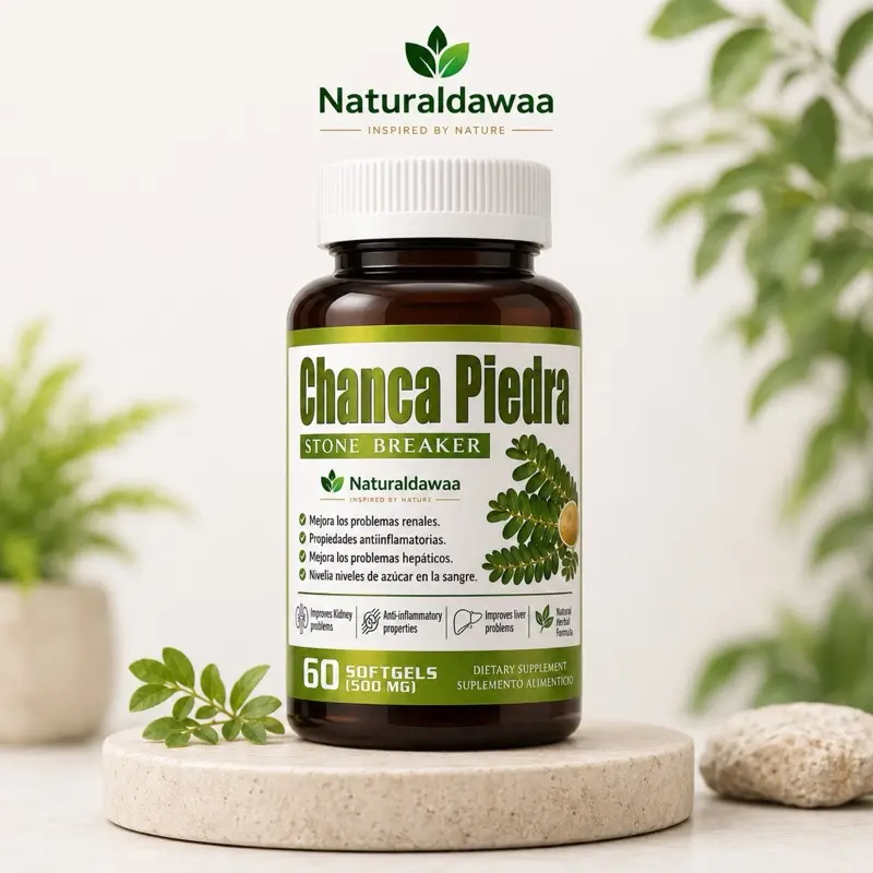 Chanca Piedra Herbal Softgels 500mg 60 Count Naturaldawaa Premium Daily Dietary Supplement for Health