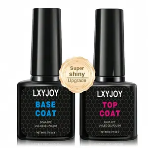 8ML BASE COAT&Top COAT, Required UV/LED Lamp Curing Durable And Long-Lasting Gel Nail Polish 2-Pieces Set, Suitable For Home DIY Nail Enhancement Or Gift Giving - Women's Essential Gel Nail Polish 2-Pieces Set  Nail Polish