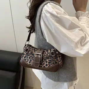 Fashion Leopard Print Underarm Bag for Women – Y2K Crescent Shoulder Handbag, Chic Mini Purse for Shopping, Dating & Gifts