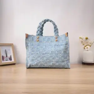 Pre-owned Louis Vuitton Denim Crossbody Bags Let Go PM Blue CPU0413