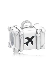 Cute Copper Plated Bank Luggage Beaded Airplane Charm, Perfect for Daily Travel Souvenirs, Stylish and Versatile Accessory