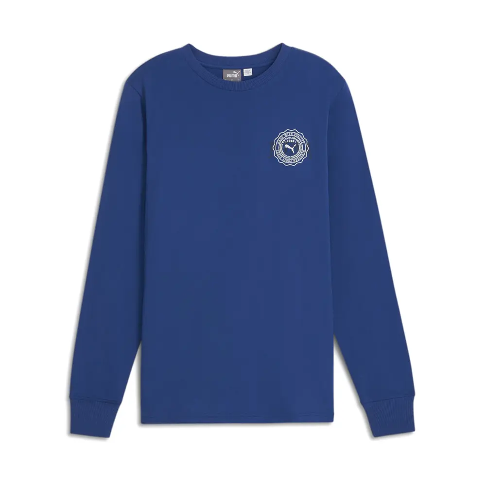 PUMA Mens Vintage Sport Crew Neck Long Sleeve Casual Tops Casual - Blue