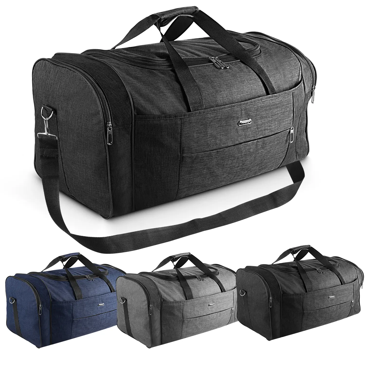 70L Large Capacity Oxford Duffel Bag, Water Resistant Travel Duffle with Separate Shoe Compartment, Reinforced Handle & detachable Shoulder Strap, Overnight Weekender Sports Gym Bag for Men Women