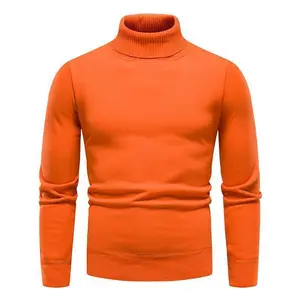 Autumn and Winter New Men's Sweater Turtleneck Sweater Solid Color plus Size Slim Fit Sweater Men's Sweater Bottoming Shirt