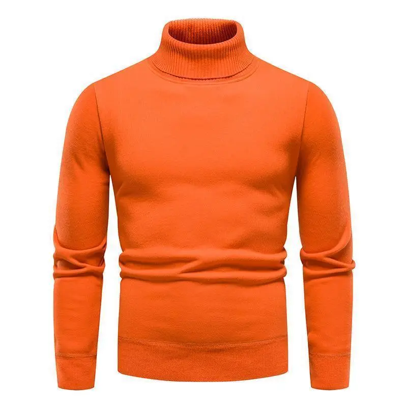 Autumn and Winter New Men's Sweater Turtleneck Sweater Solid Color plus Size Slim Fit Sweater Men's Sweater Bottoming Shirt