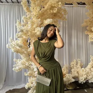 Customer wearing the Athena Gown