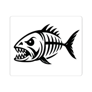 Ferocious Fish Kiss-Cut Stickers | Bold Sea Creature, Laptop Decal, Car Sticker, Fishing Gift, Unique Decor