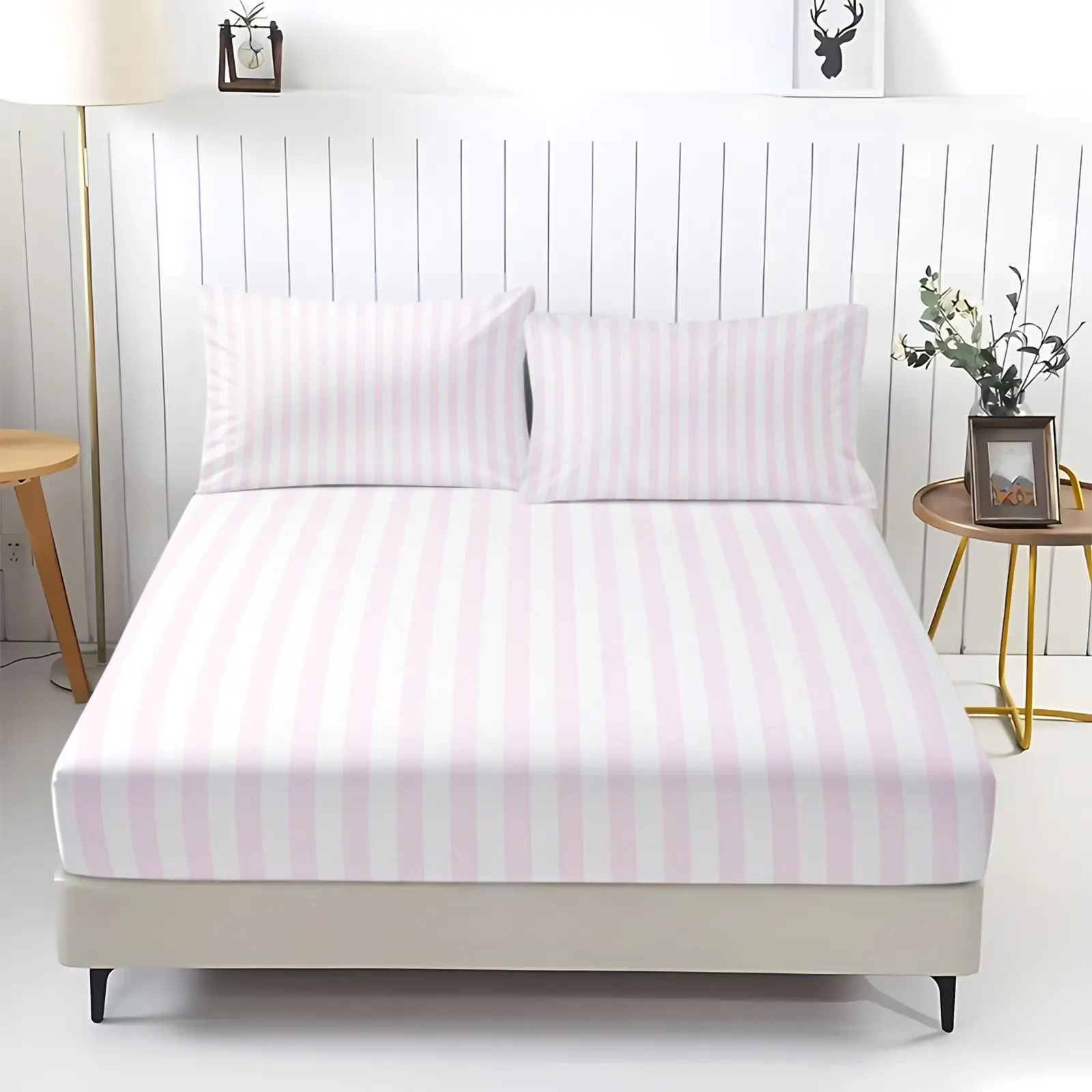 Ins Style Striped Pattern Three Piece Bedding Set (1 Bed Sheet+2 Pillowcases), Deep Pocket Bed Sheet, Essential Decorative Bedding For Modern Homes, Suitable As a Gift, Bedsheet Sets