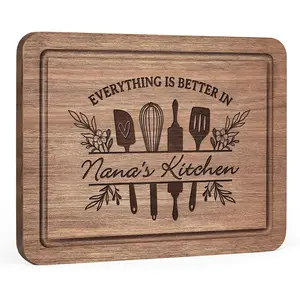 Mothers Day Nana Gifts, Premium Walnut Wood Cutting Board Gifts for Nana, Nana Birthday Gifts, Cool Kitchen Gifts for Nana Grandma from Grandkids
