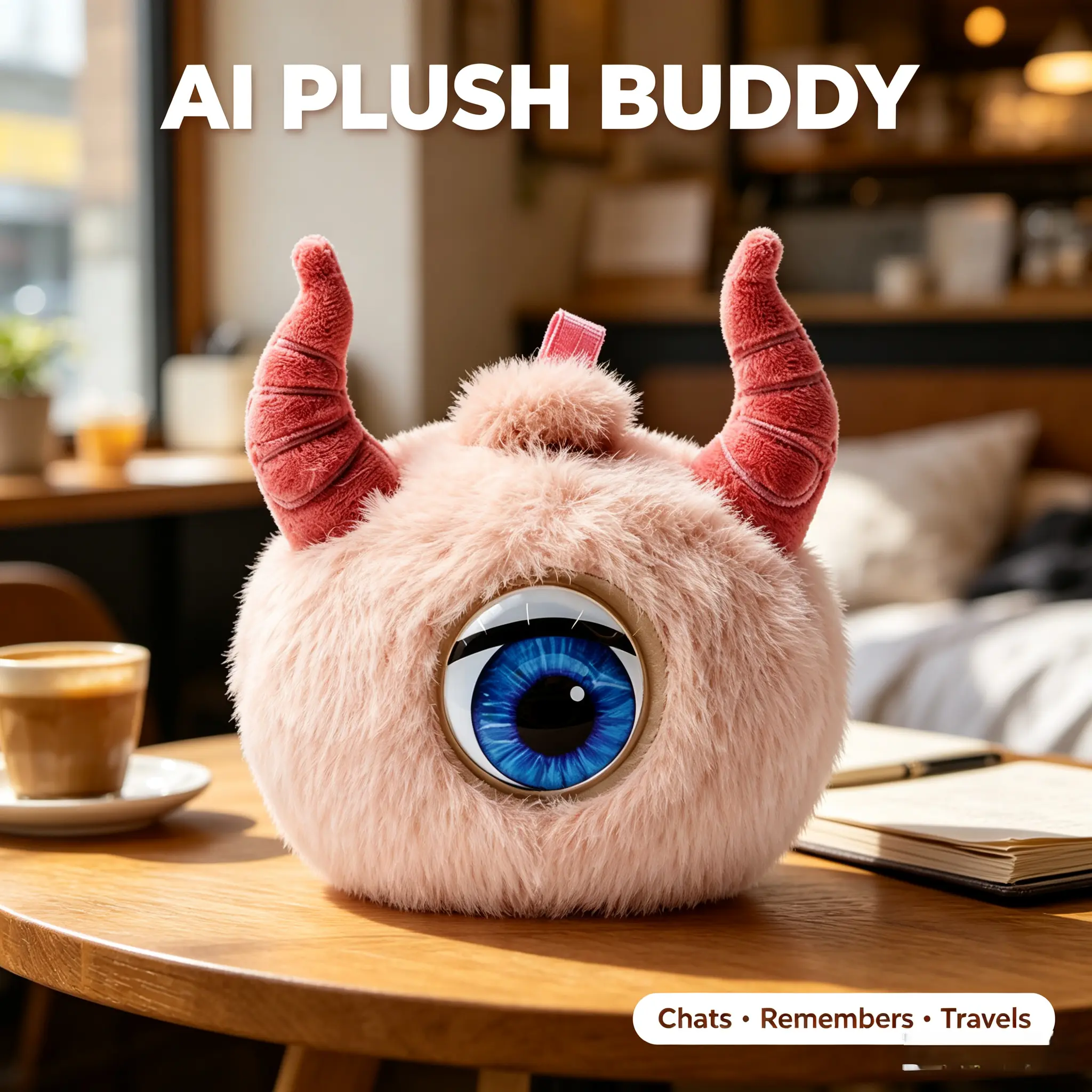 Nuhaha AI Plush Buddy, Premium Smart Interactive Companion with Custom Voice Cloning and Adaptive Personalities Suitable for Kids Bedtime Luxury Gift, Study Focus and Travel