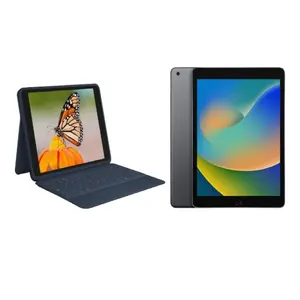 Refurbished Apple iPad 9 2021 (Wi-Fi) 256GB Space Gray - Premium + Logitech Rugged Combo 3 Classic Blue with 1 Year Warranty by BITB