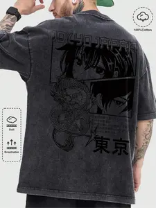 [Cotton] Men's Short Sleeve Pajama Tee, Sleepwear Pajamas, Regular Fit Casual Comfy Round Neck T-shirt for Spring & Fall, Men's Sleepwear for Daily Wear, Soft Fabric Menswear