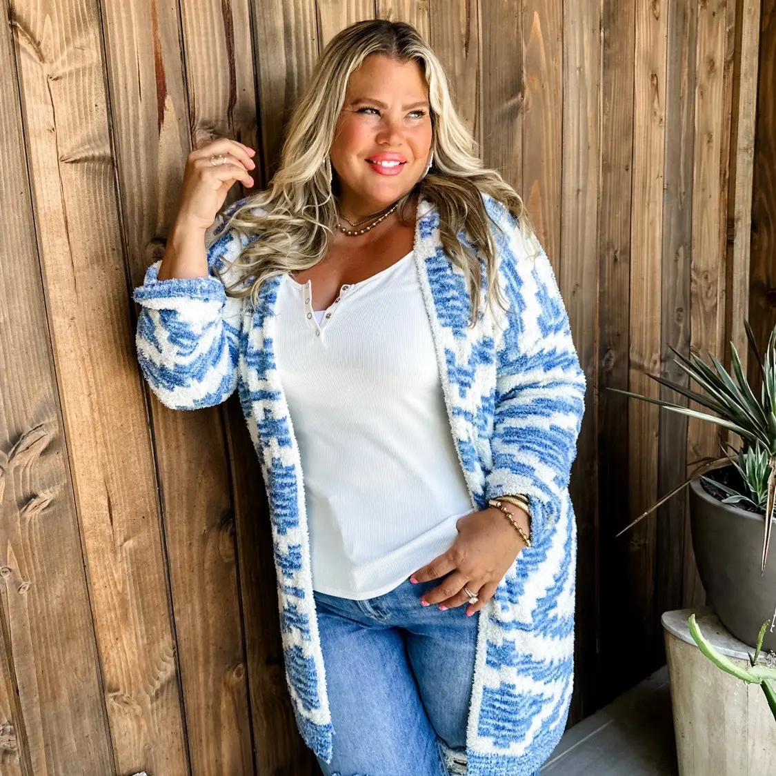 Jazzy Aztec Plus Size Cloud Cardigan