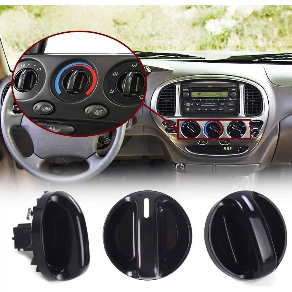 3Pcs Tundra AC Knobs Replacement Compatible with 2000 2001 2002 2003 2004 2005 2006 Toyota Tundra A/C Air Conditioner Heater Blower Fan Control Knob 55905-0C010,559050C010.