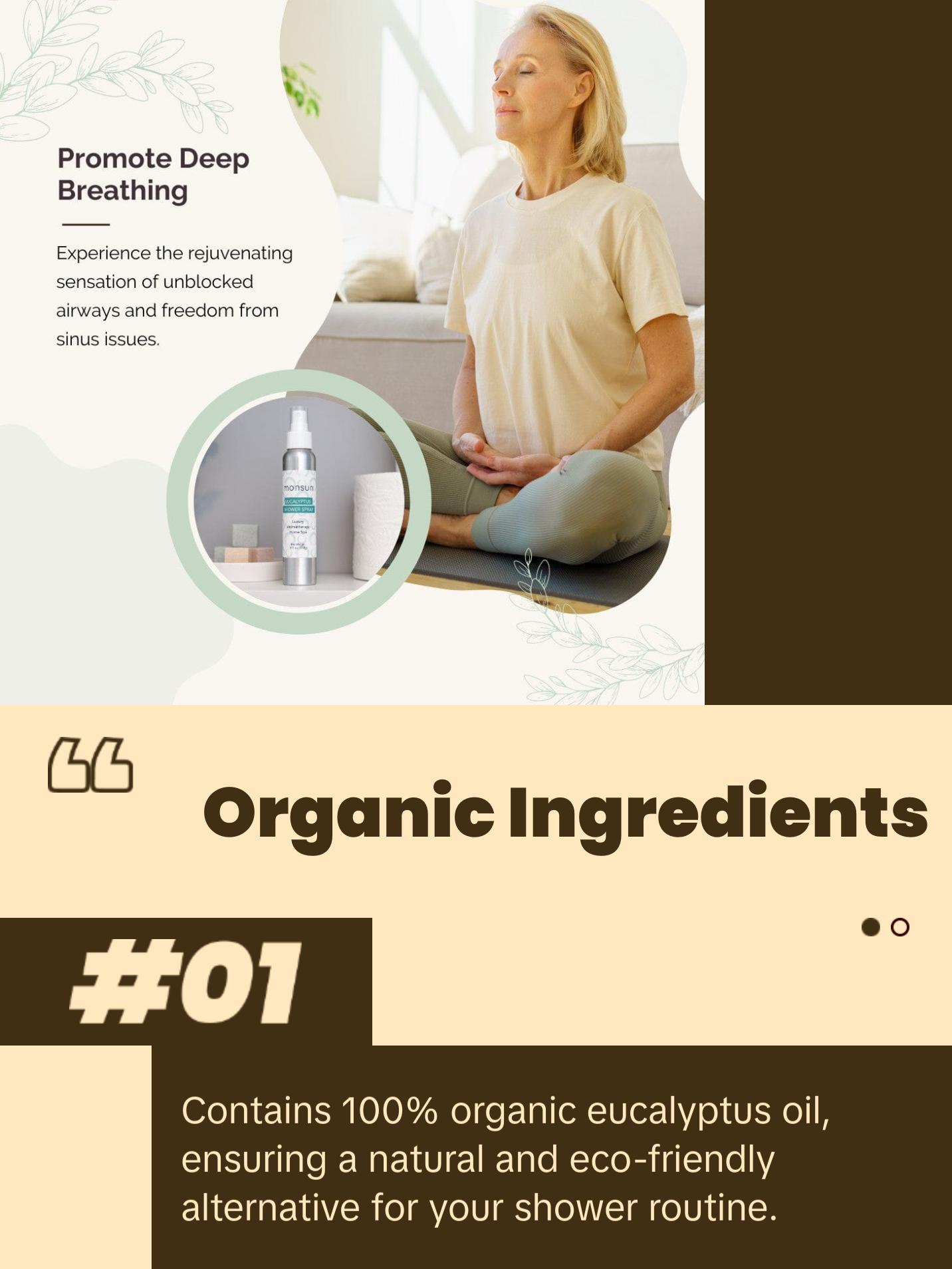 Eucalyptus Aromatherapy Shower Spray – Organic Sinus Relief & Stress Support Mist with Menthol & Peppermint Oils, Natural Spa Shower Steamer Alternative, Self-Care Spray for Congestion, Relaxation, and Deep Breathing