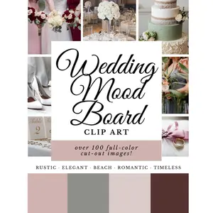 Wedding Mood Board Clip Art: 100+ Cut and Paste Vision Board Wedding Images for Planning Your Dream Ceremony Paperback – June 11, 2021