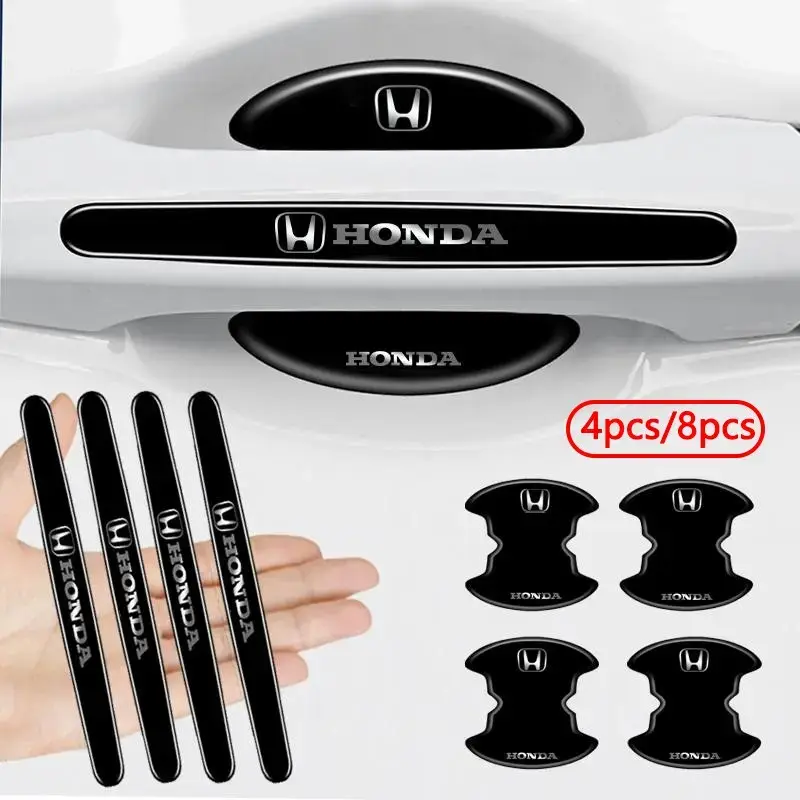 Car Door Handle Bowl Protective Stickers Anti-collision Decal Car Decals Specifically Designed For Honda Civic xrv hrv crv brv City Accord Fit Jazz Insight Accessories