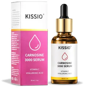KISSIO Face Serum,Carnosine 3000 Serum,Anti-Wrinkle and Hydration with Vitamin C,Hyaluronic Acid,Facial Skin Serum,Deep Hydration,Vegan,1 Fl Oz Skincare