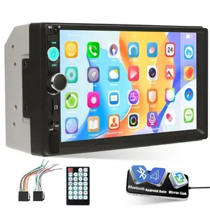 Universal 7" 2DIN Car Stereo – Touchscreen MP5 Player with Wired Android Auto & Mirror Link, Wireless Bluetooth, 30-Band EQ, Fast Charger, Hands-Free Call, USB/TF/AUX/Type-C – Fit Car/Truck/RV/Van/Bus