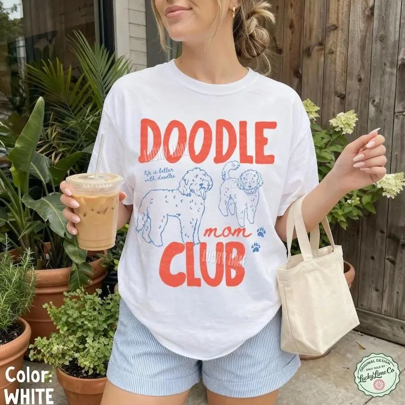 Doodle Mom Club Shirt, Goldendoodle Shirt, Labradoodle Tshirt, Dog Mom Shirt, Dog Mama Graphic Tee, Pet Parent Gift, Fur Mama Tee
