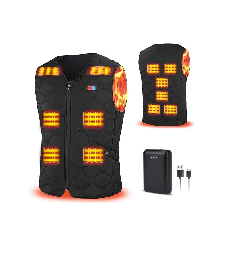 Rrtizan Heated Vest for Men & Women, Lightweight with Battery Pack, Heated Jacket with 3 Settings & 12 Zones, Ideal for Winter Outdoor Hunting & Skiin