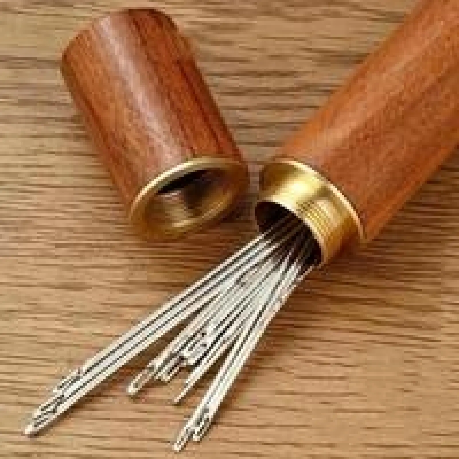 Self-threading Needle Set, 30pcs/set Multi-purpose Household Hand Sewing Needle with Wooden Needle Case, Fabrics & Sewing Supplies