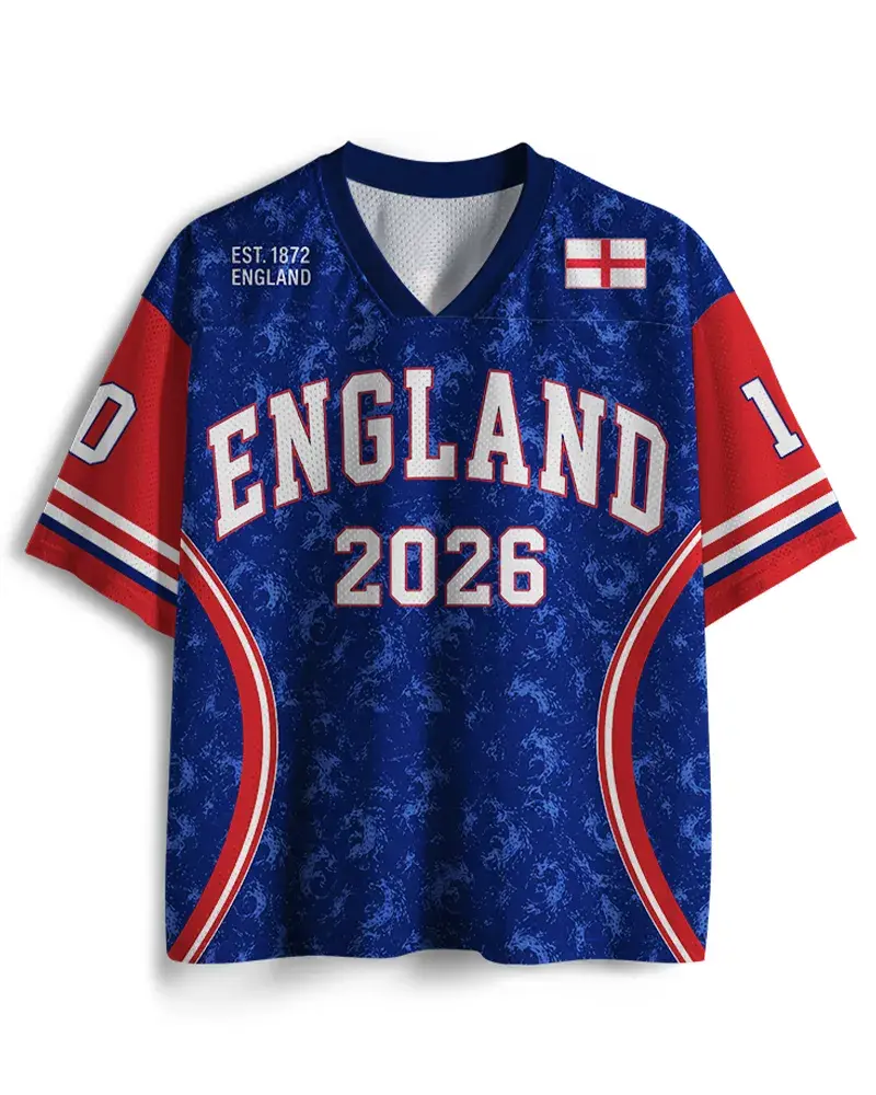 Vintage England Heritage Football Mesh Jersey (W.C.2026) | Premium Breathable Athletic Sports Shirt | Retro Soccer Fan Apparel | Unisex Streetwear | Quick-Dry Summer Jersey | Game Day Gift