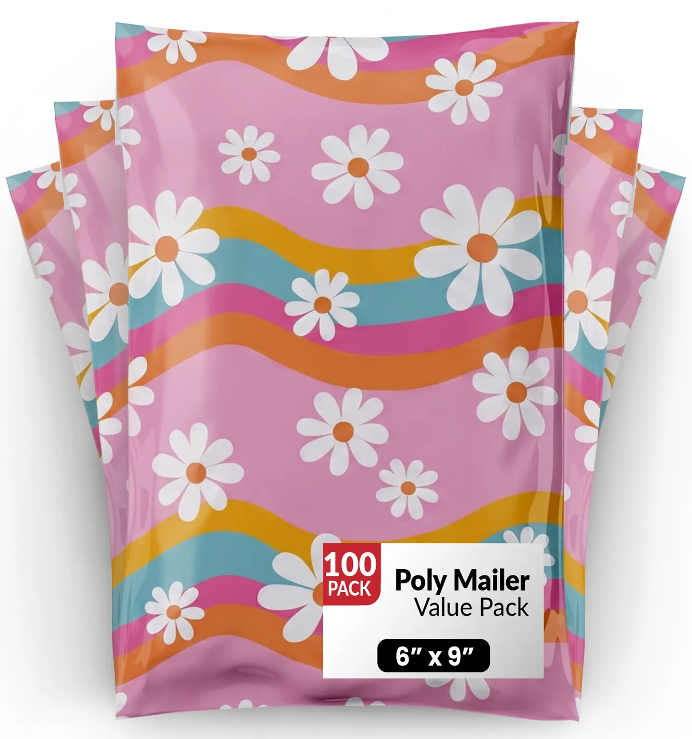 Groovy Daisy Poly Mailers 6x9 - 100 pack Groovy Daisy Poly Mailers 6x9 - 100 pack