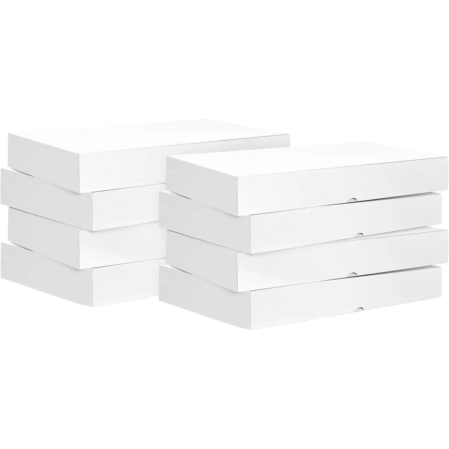 8 Pack   Boxes with , 17 x 11 x 2.4 Inches White  Boxes for Presents, Auto Pop-up Clothes Box for Robes Shirts Blankets and Bulky Presents