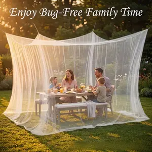 Extra Large Outdoor Mosquito Net, Patio Gazebo Screen Netting with Single Door, Sunshade Insect Bug Proof Curtain for Garden Patio Camping