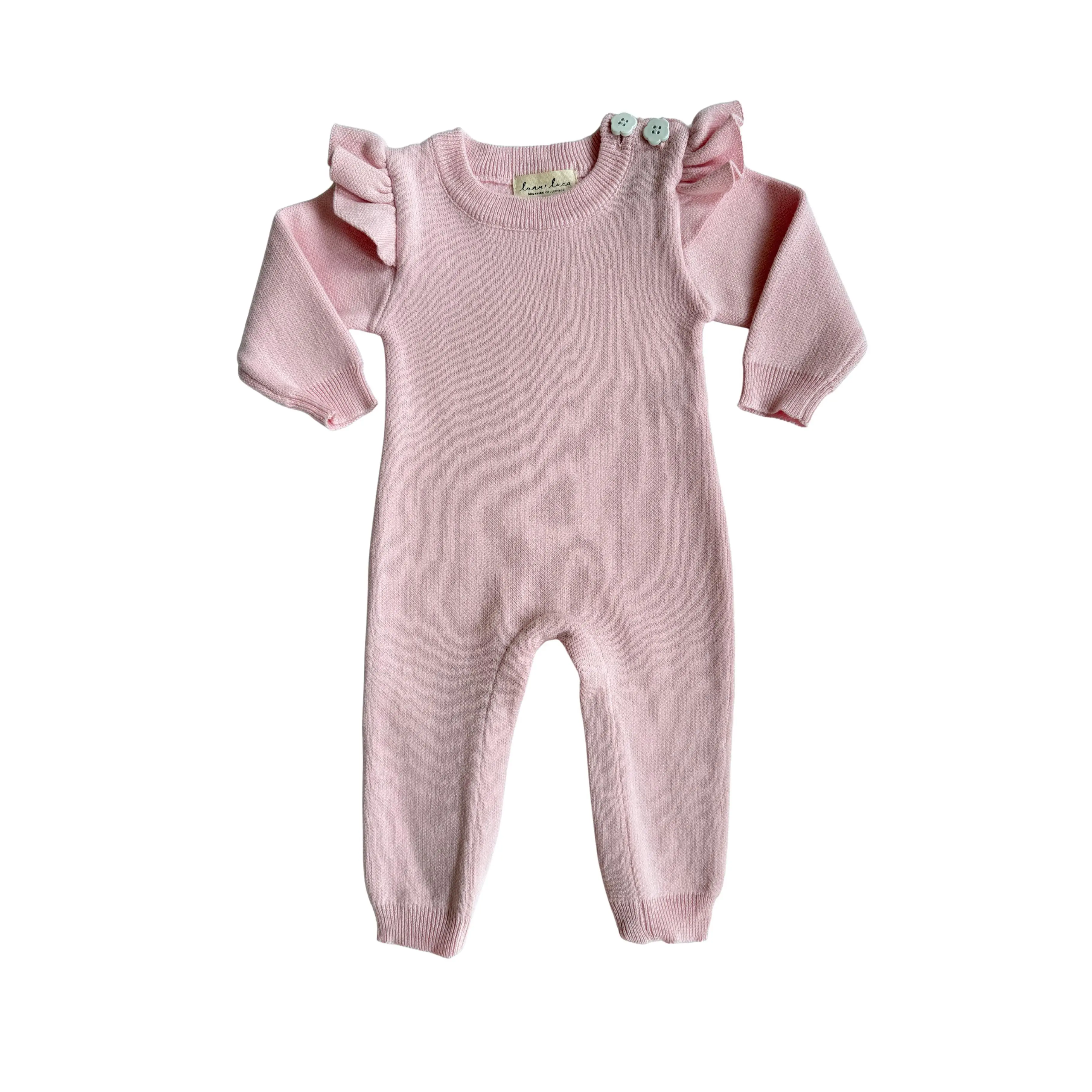 Classic Ruffle Jumpsuit - Powder Pink